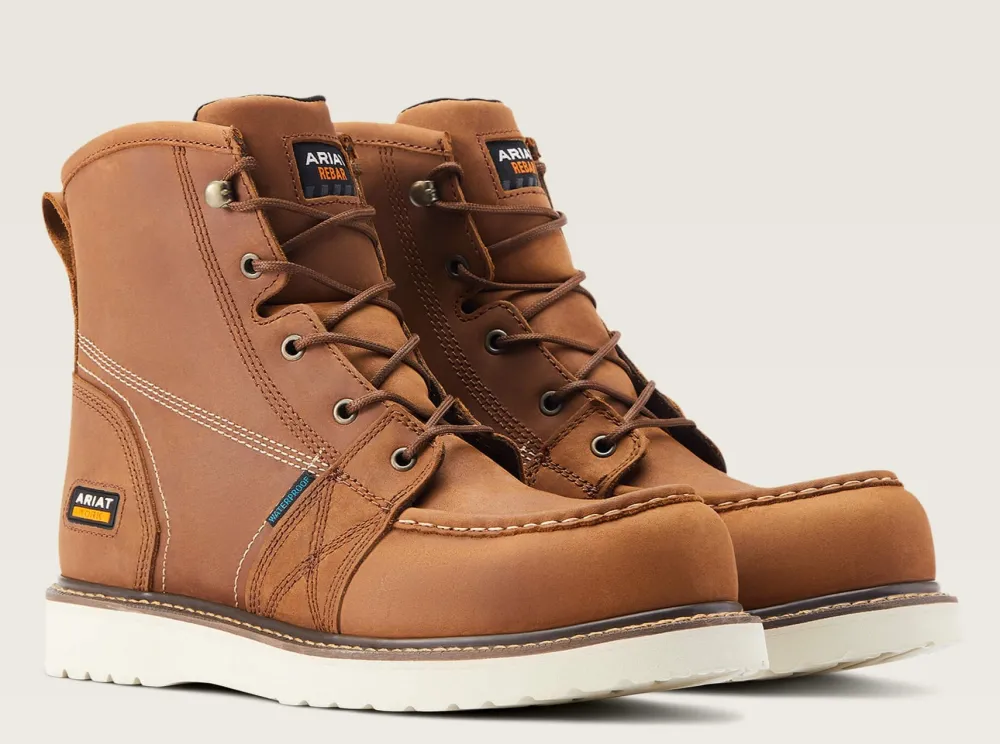 Ariat Men's Rebar Wedge 6" Comp Toe WP Work Boot - Aged - 10044540