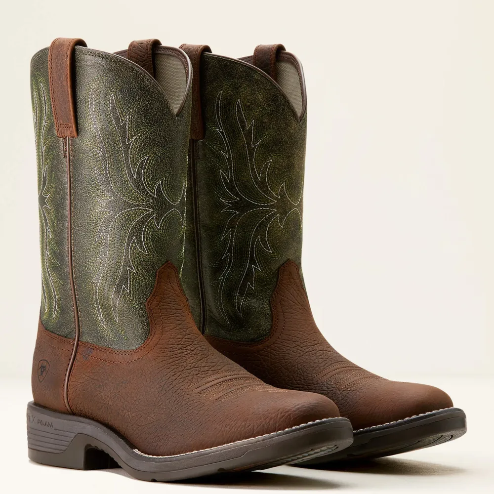 Ariat Men's Ridgeback Round Toe Cowboy Western Boot -Green- 10053575