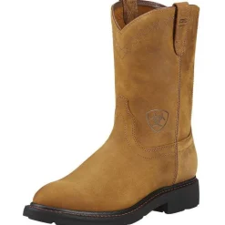 Women Ariat Men's Sierra 10" Soft Toe Pull-On Western Work Boot- Aged Bark- 10004986