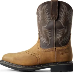 Ariat Men's Sierra 10" Wide Square Steel Toe Western Work Boot- Bark- 10010134