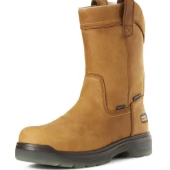 Women Ariat Men's Turbo 10" Carbon Toe WP Wellington Work Boot- Bark - 10027328