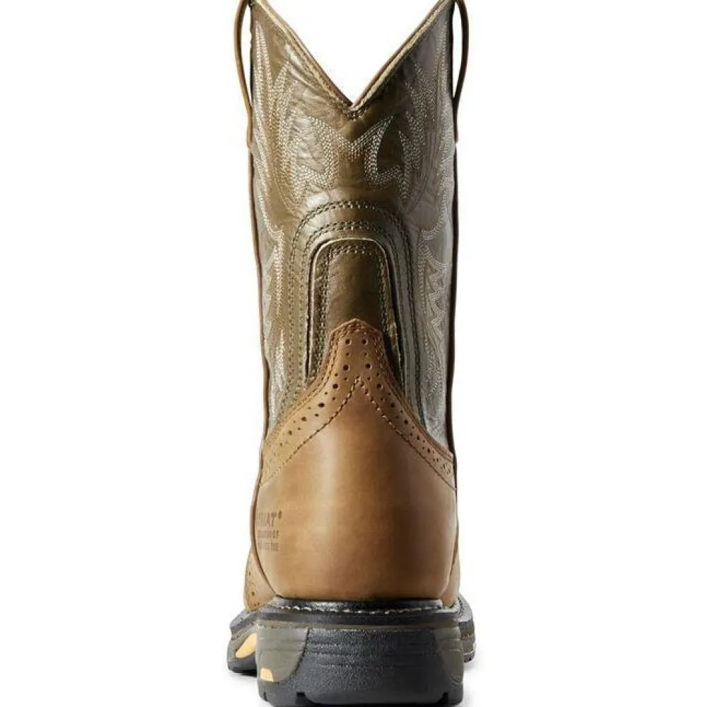 Ariat Men's WorkHog 10" Comp Toe WP Western Work Boot - Aged Bark - 10008635
