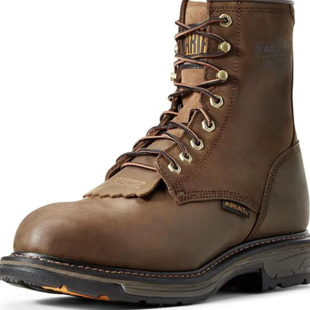 Ariat Men's WorkHog 8" Comp Toe WP Western Work Boot - Oily - 10011943