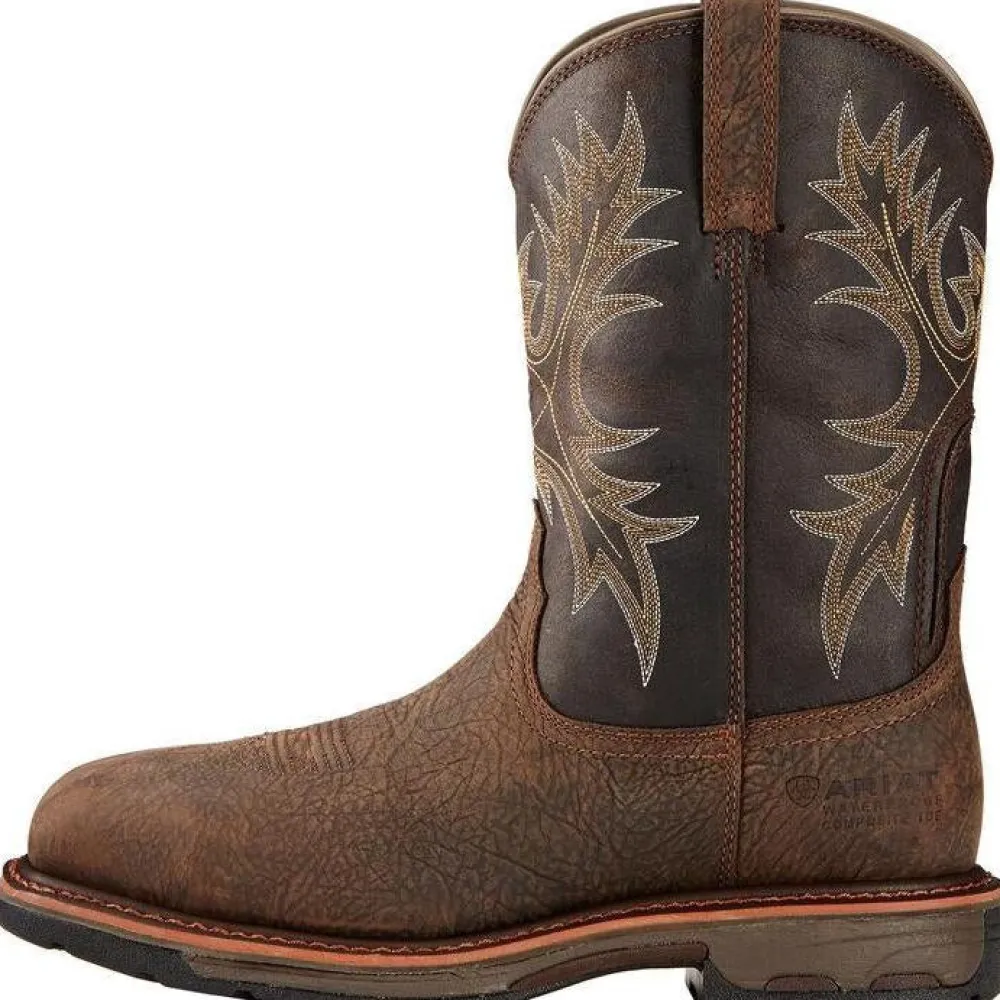 Ariat Men's WorkHog 11" Comp Toe WP Western Work Boot - Bruin - 10017420