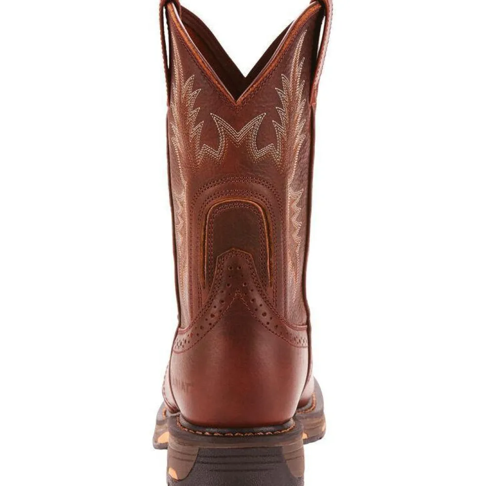 Ariat Men's WorkHog Pull-On 10" Soft Toe Western Work Boot - Copper - 10001187