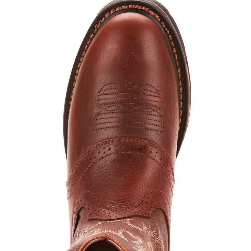 Ariat Men's WorkHog Pull-On 10" Soft Toe Western Work Boot - Copper - 10001187