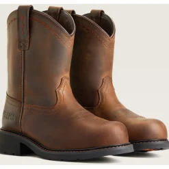 Ariat Women's Fatbaby Pull On Steel Toe Work Boot -Brown- 10040431