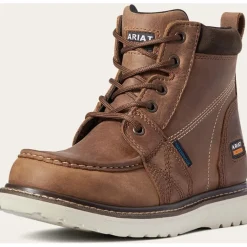 Women Ariat Women's Rebar Wedge Moc Toe WP Work Boot - Aged Honey - 10038336