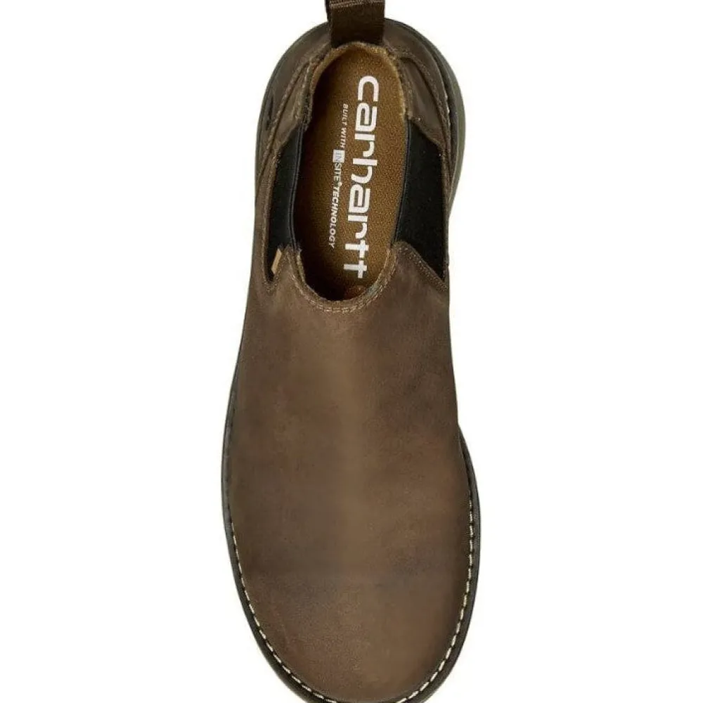 Women Carhartt Men's Millbrook 4" Soft Toe WP Wedge Work Boot- Brown- FM4000-M