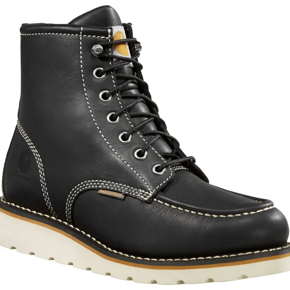 Women Carhartt Women's 6" Soft Toe WP Wedge Work Boot- Black- FW6021-W