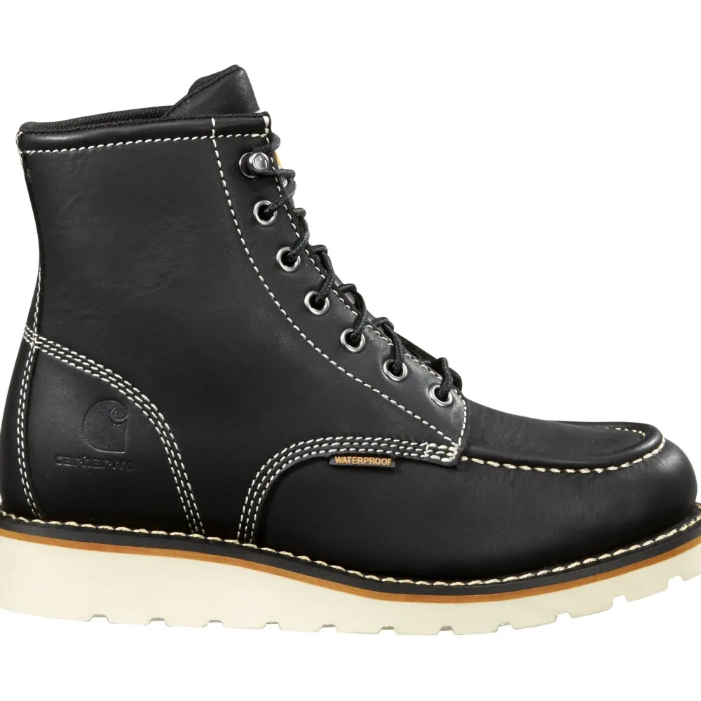 Women Carhartt Women's 6" Soft Toe WP Wedge Work Boot- Black- FW6021-W