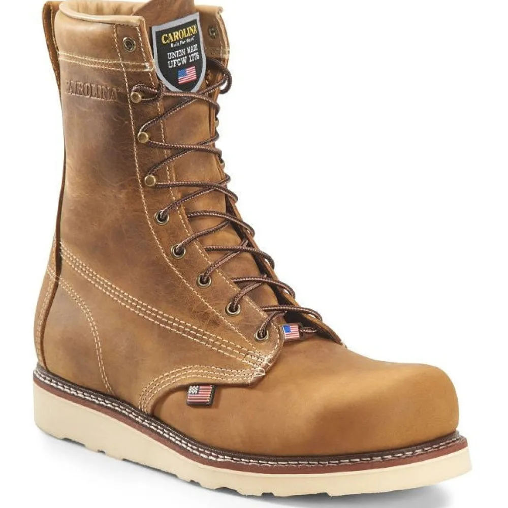 Women Carolina Men's Amp USA 8" Steel Toe Slip Resist Work Boot -- CA7505
