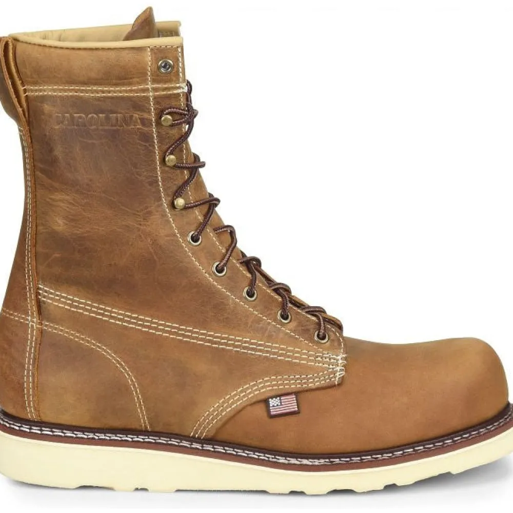 Women Carolina Men's Amp USA 8" Steel Toe Slip Resist Work Boot -- CA7505