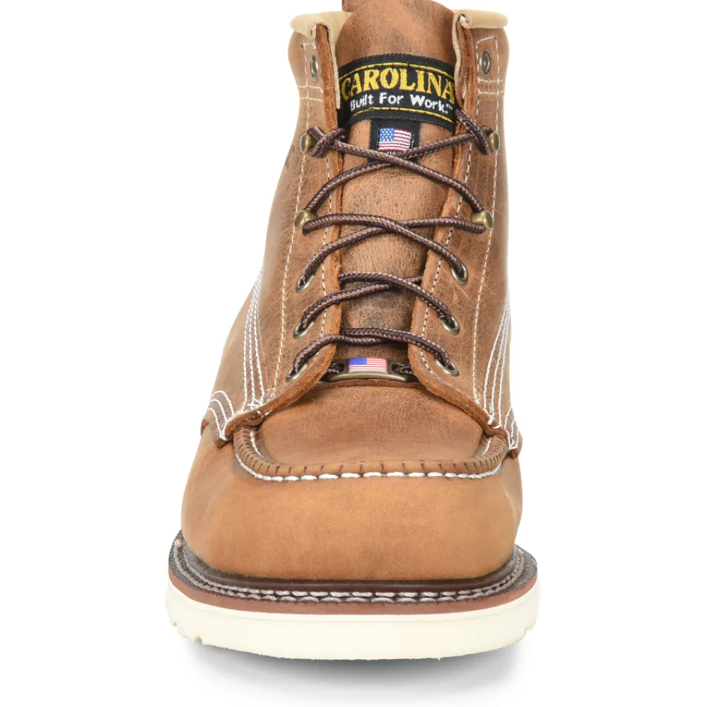 Women Carolina Men's AMP USA Made 6" Moc Toe Wedge Work Boot - CA7011