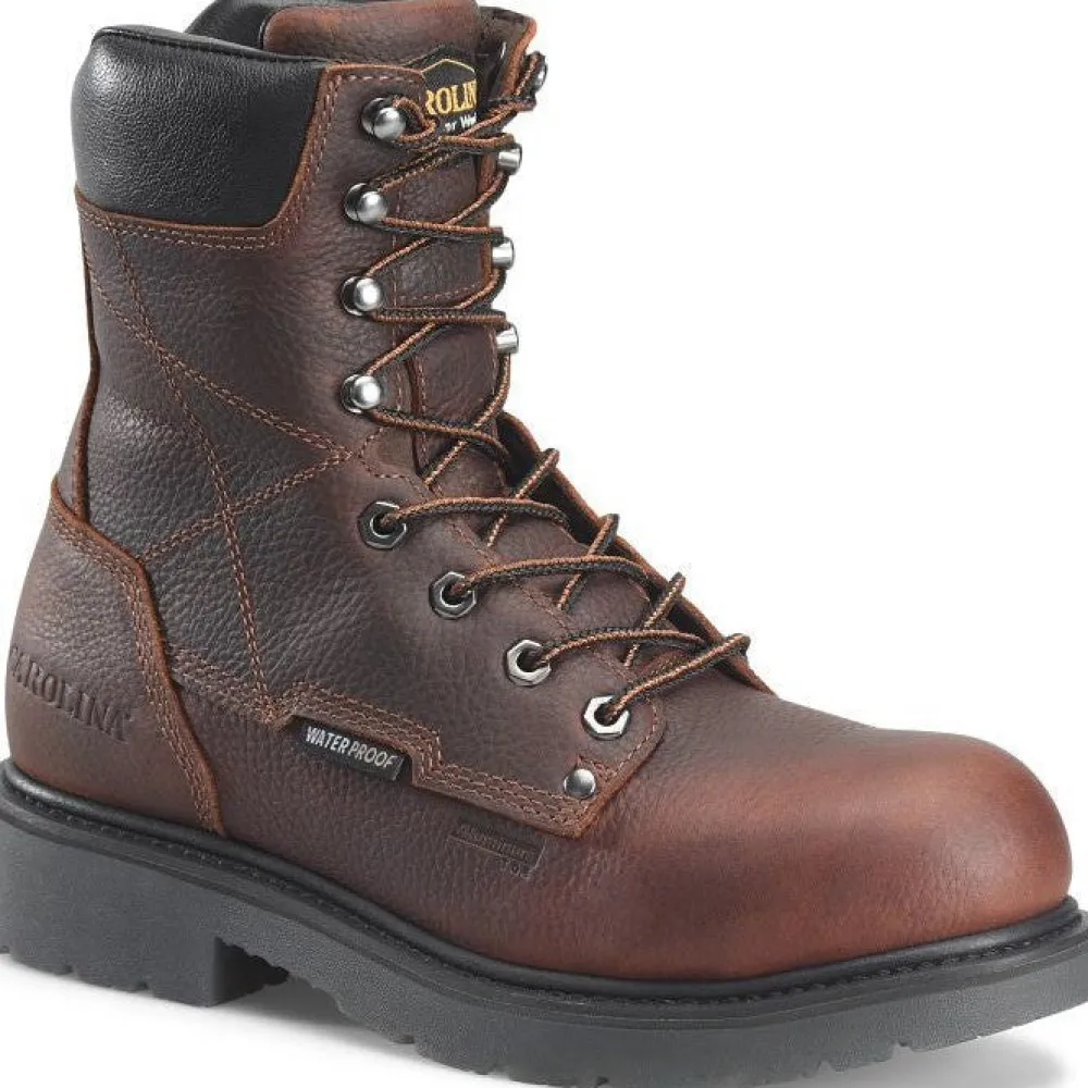 Women Carolina Men's Dice 8" Aluminum Toe Waterproof Work Boot -Brown- CA6512