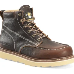 Women Carolina Men’s Flatiron 6” Moc Toe Wedge Work Boot - Brown - CA7043