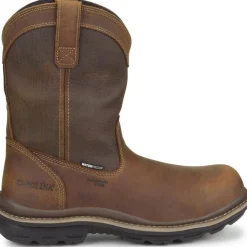 Women Carolina Men's Mandrel 10" Comp Toe WP Wellington Work Boot- Brown - CA6558
