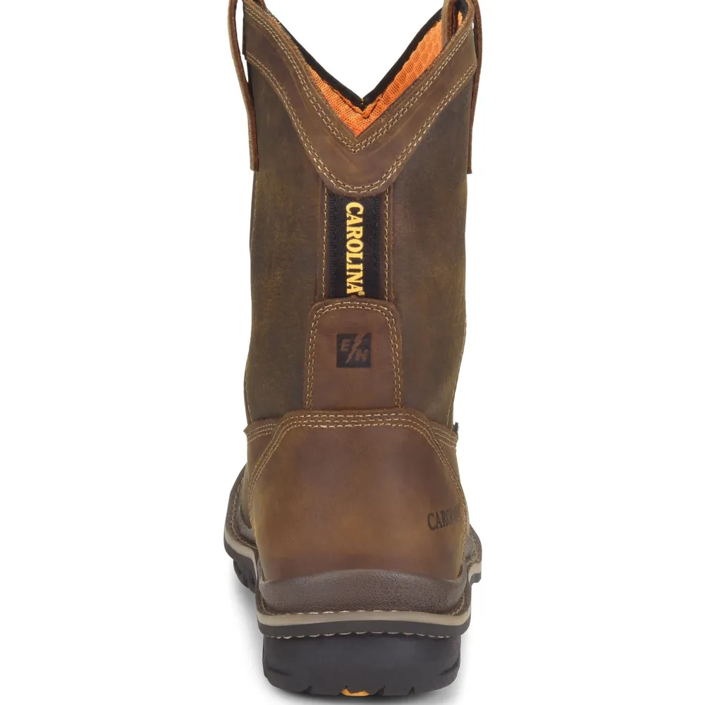 Women Carolina Men's Mandrel 10" Comp Toe WP Wellington Work Boot- Brown - CA6558