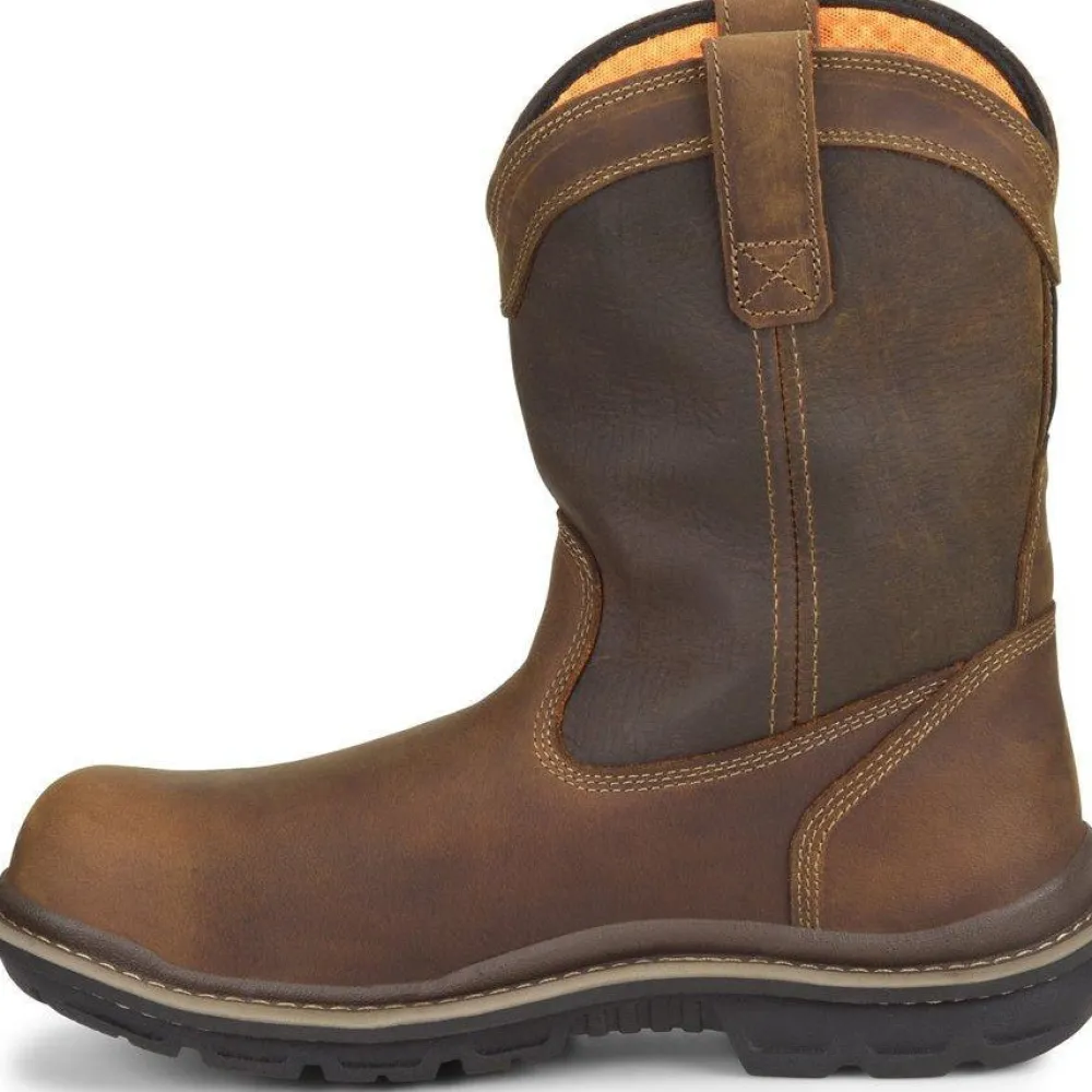 Women Carolina Men's Mandrel 10" Comp Toe WP Wellington Work Boot- Brown - CA6558