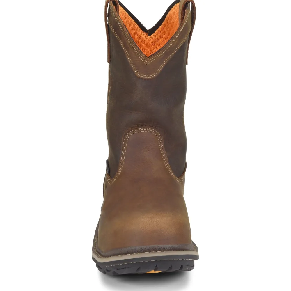 Women Carolina Men's Mandrel 10" Comp Toe WP Wellington Work Boot- Brown - CA6558