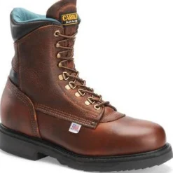 Carolina Men's Sarge Hi USA Made 8" Plain Toe Work Boot Amber Gold 809