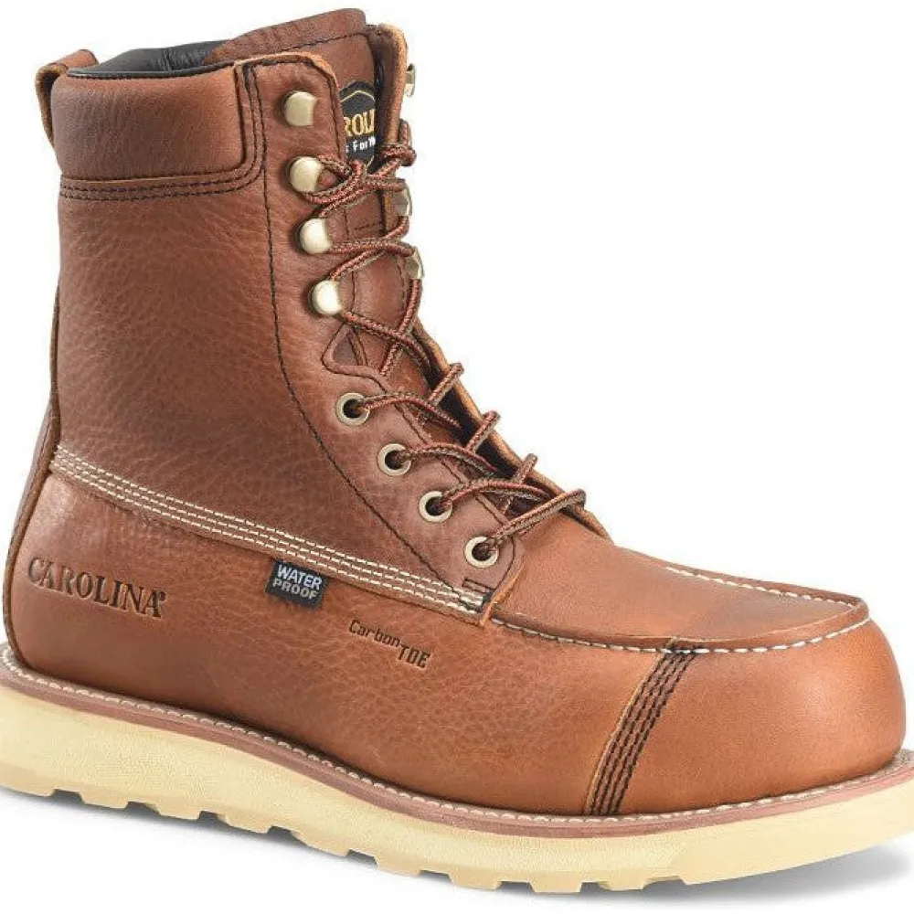 Women Carolina Men's Staple Gun 8" Carbon Comp Toe WP Work Boot -Tan- CA7571