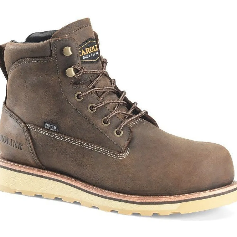 Women Carolina Men's Staple Gun 6" WP Work Boot -Brown- CA7072