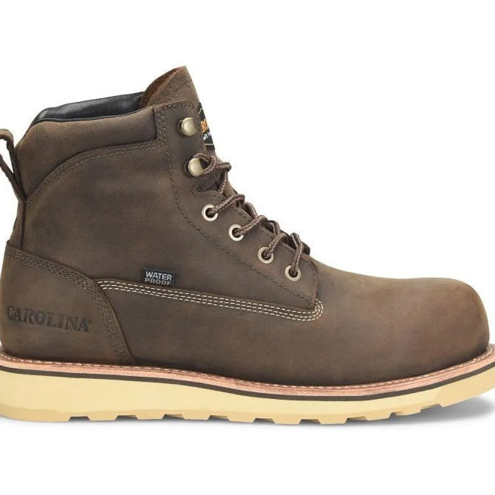 Women Carolina Men's Staple Gun 6" WP Work Boot -Brown- CA7072