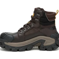 CAT Men's Invader Max Comp Toe WP Slip Resistant Work Boot -Coffee- P91729