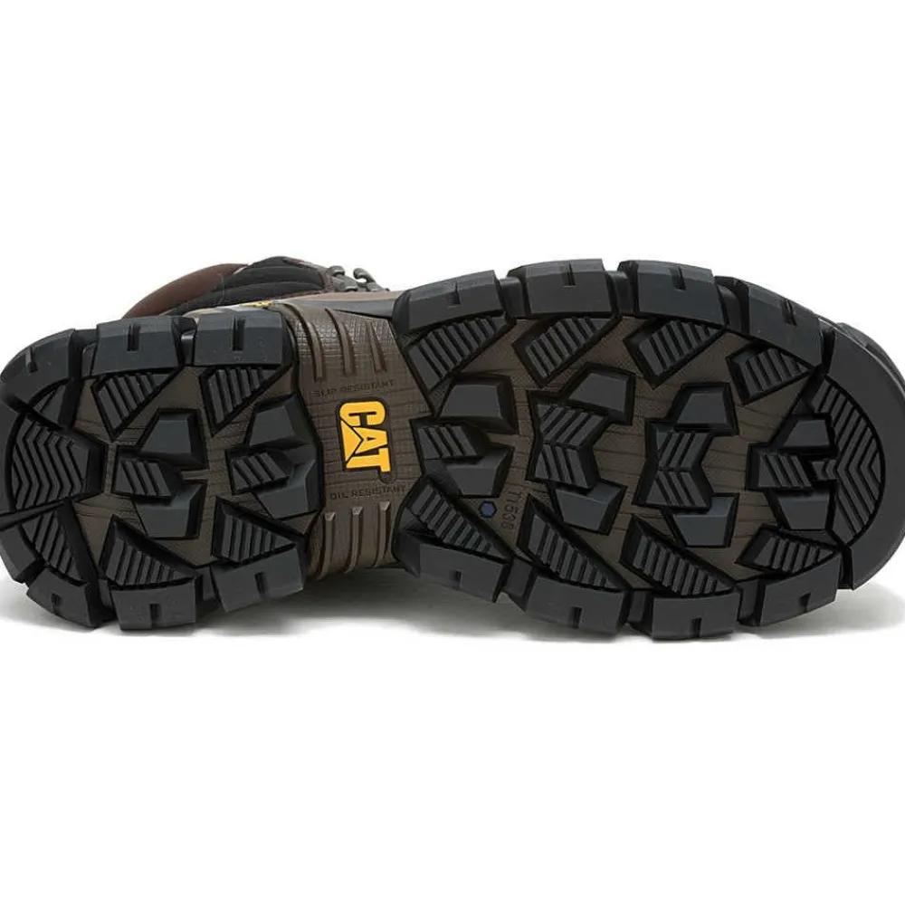 CAT Men's Invader Max Comp Toe WP Slip Resistant Work Boot -Coffee- P91729