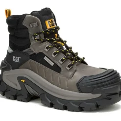 CAT Men's Invader Max Comp Toe WP Slip Resistant Work Boot -Gargoyle- P91730