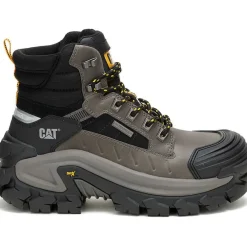 CAT Men's Invader Max Comp Toe WP Slip Resistant Work Boot -Gargoyle- P91730