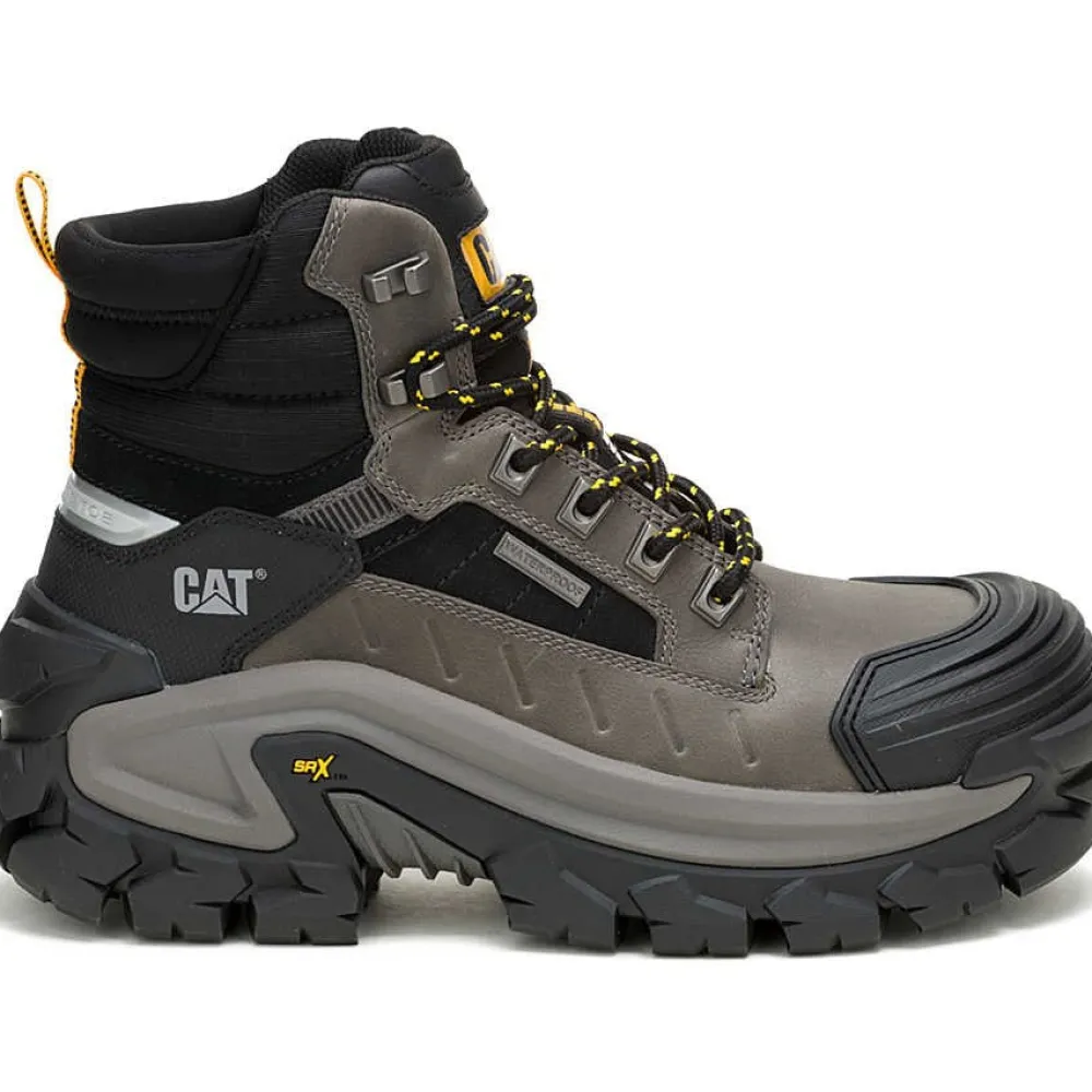 CAT Men's Invader Max Comp Toe WP Slip Resistant Work Boot -Gargoyle- P91730