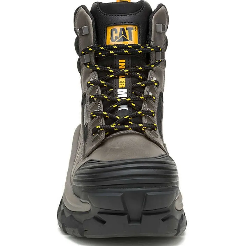 CAT Men's Invader Max Comp Toe WP Slip Resistant Work Boot -Gargoyle- P91730