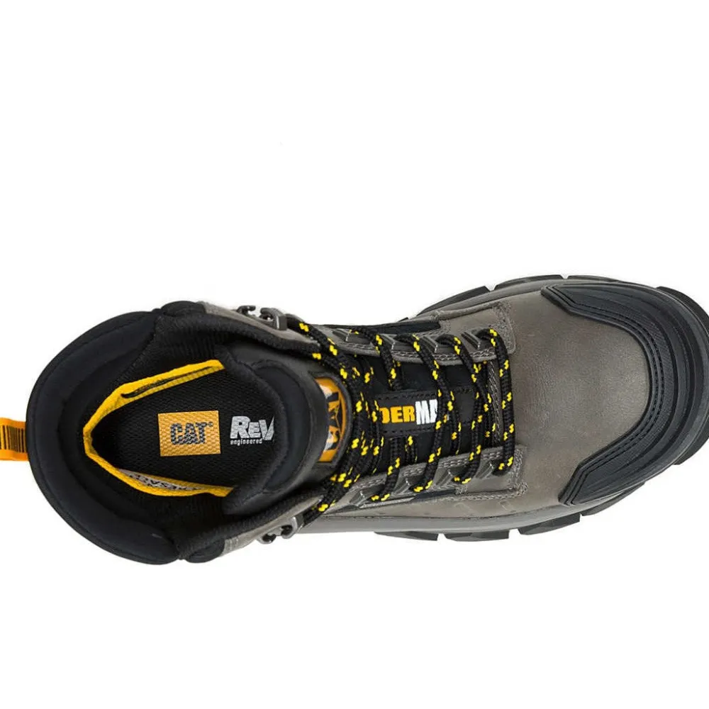 CAT Men's Invader Max Comp Toe WP Slip Resistant Work Boot -Gargoyle- P91730