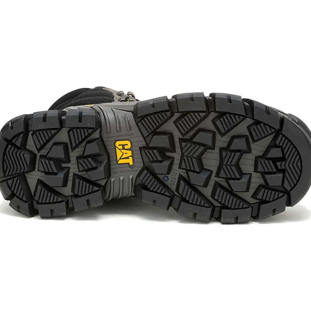 CAT Men's Invader Max Comp Toe WP Slip Resistant Work Boot -Gargoyle- P91730