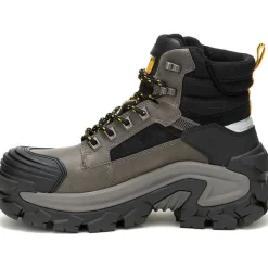 CAT Men's Invader Mid Vent Comp Toe WP Slip Resistant Work Boot -Black- P91756