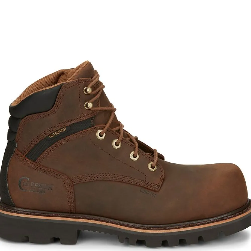 Chippewa Men's Sador 6" Comp Toe WP Lace-Up Work Boot - - 73221