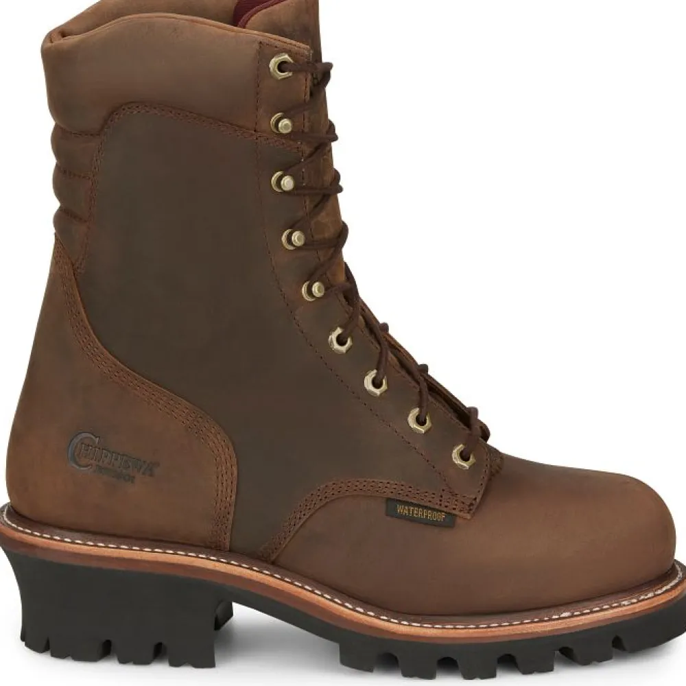 Women Chippewa Men's Super Dna 9" Steel Toe WP Lace Up Work Boot -- 59407