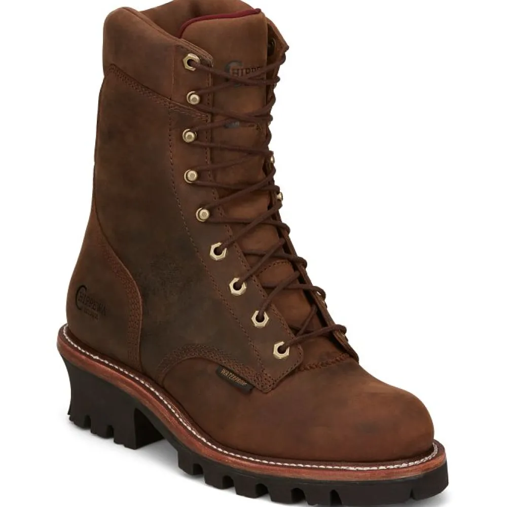 Chippewa Men's Super Dna 9" Plain Toe WP Lace Up Work Boot -- 59408