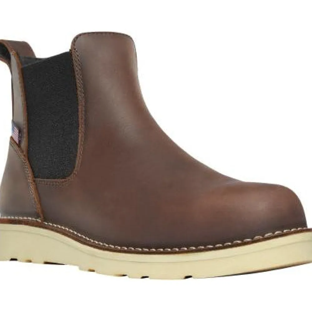 Women Danner Bull Run Chelsea 6 Inch Work Boots - Men's Soft Toe Wedge - 15481