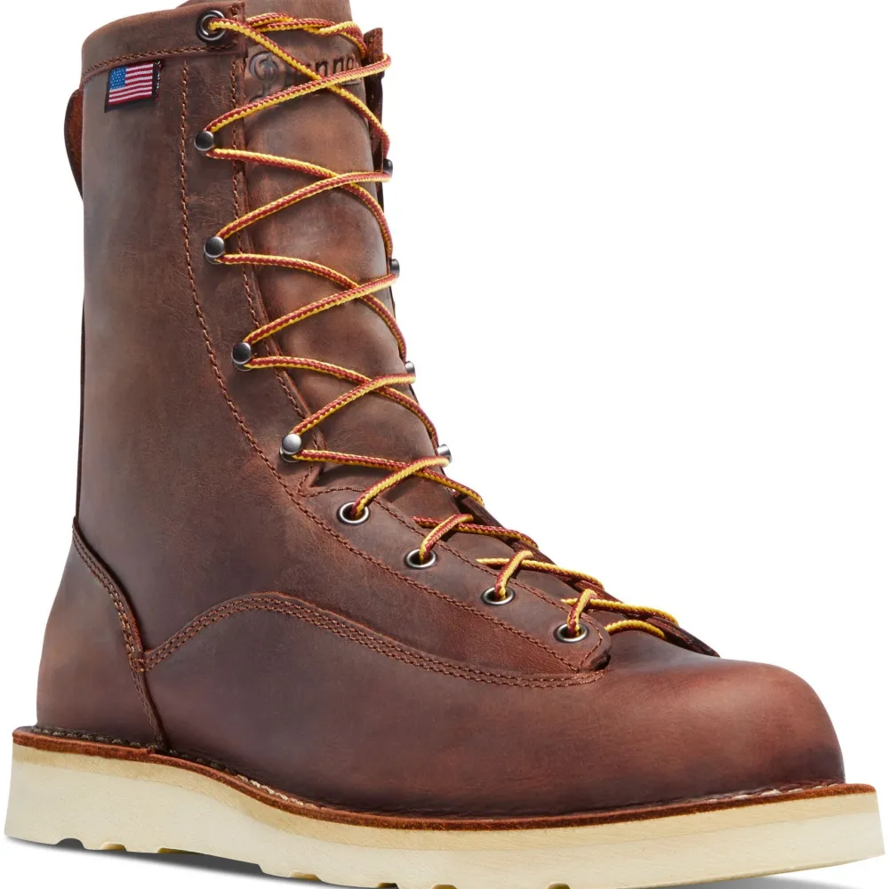 Women Danner Men's Bull Run USA Made 8" Soft Toe Wedge Work Boot - - 15556