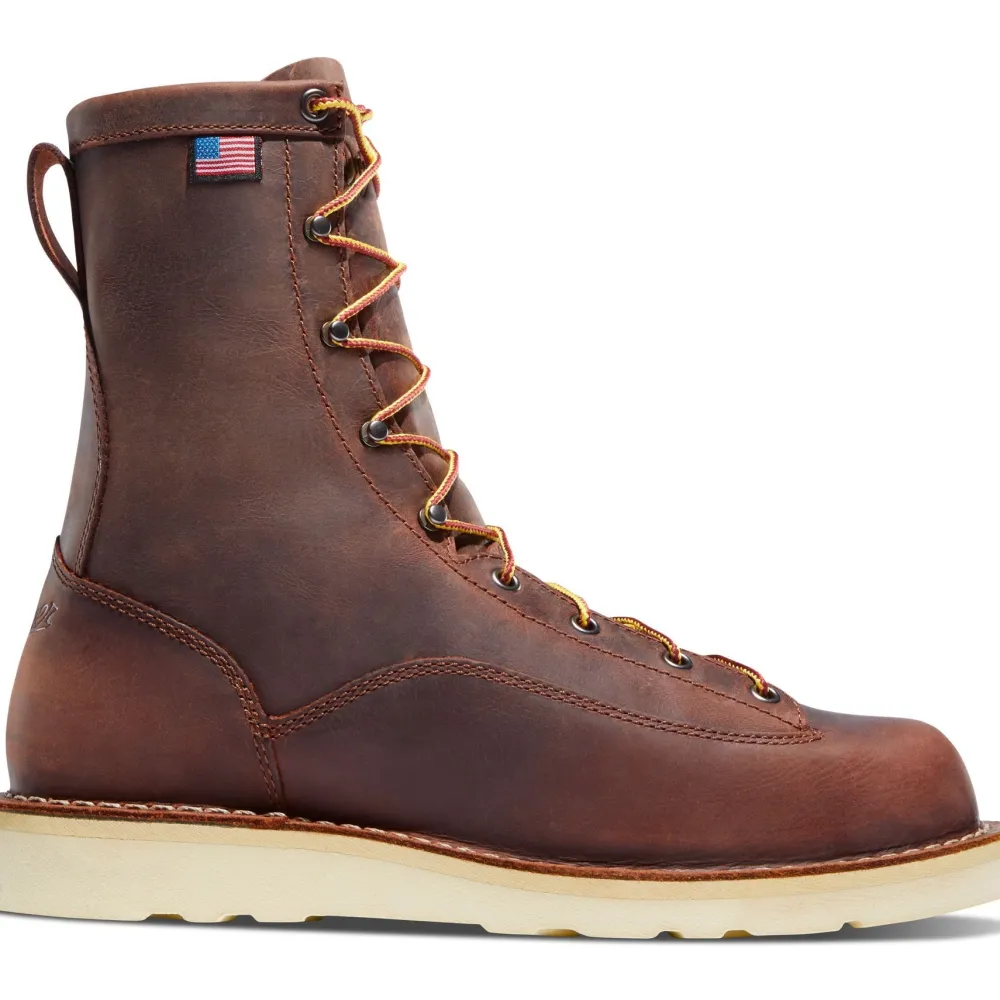 Women Danner Men's Bull Run USA Made 8" Soft Toe Wedge Work Boot - - 15556
