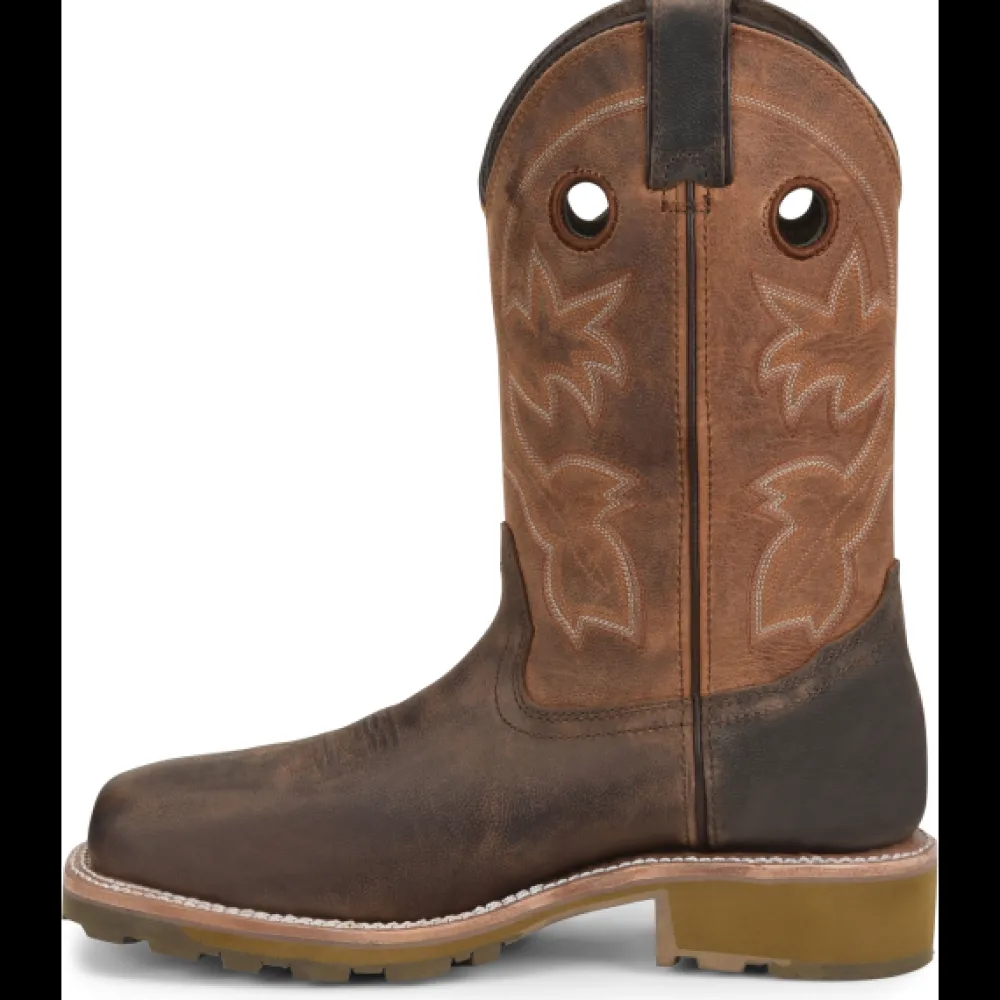 Double H Men's Abner 12" Sqr Toe WP Western Work Boot - - DH4353