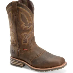 Double H Men's Jeyden 11" Sqr Toe WP Western Work Boot- Brown - DH4124