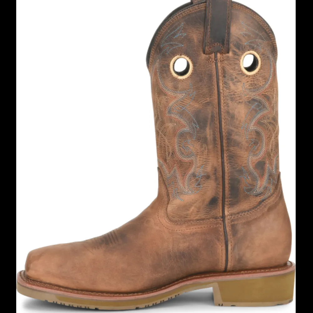 Double H Men's Roy 12" Comp Toe WP Western Work Boot - Brown - DH5246