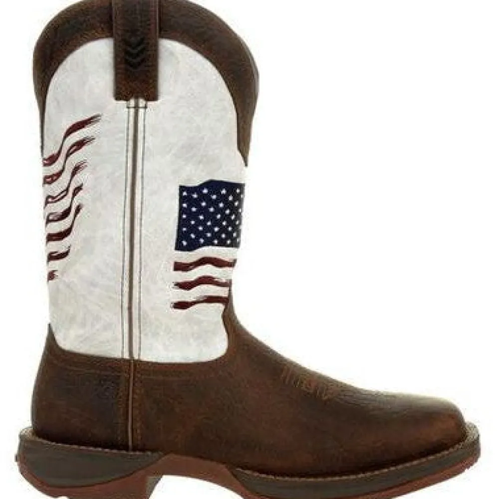 Durango Men's Rebel 12" Soft Toe Pull-On Western Classic Boot- Brown- DDB0312