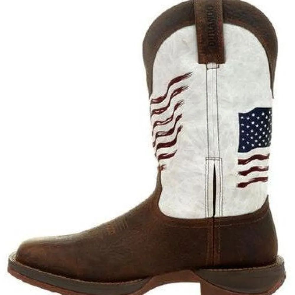 Durango Men's Rebel 12" Soft Toe Pull-On Western Classic Boot- Brown- DDB0312