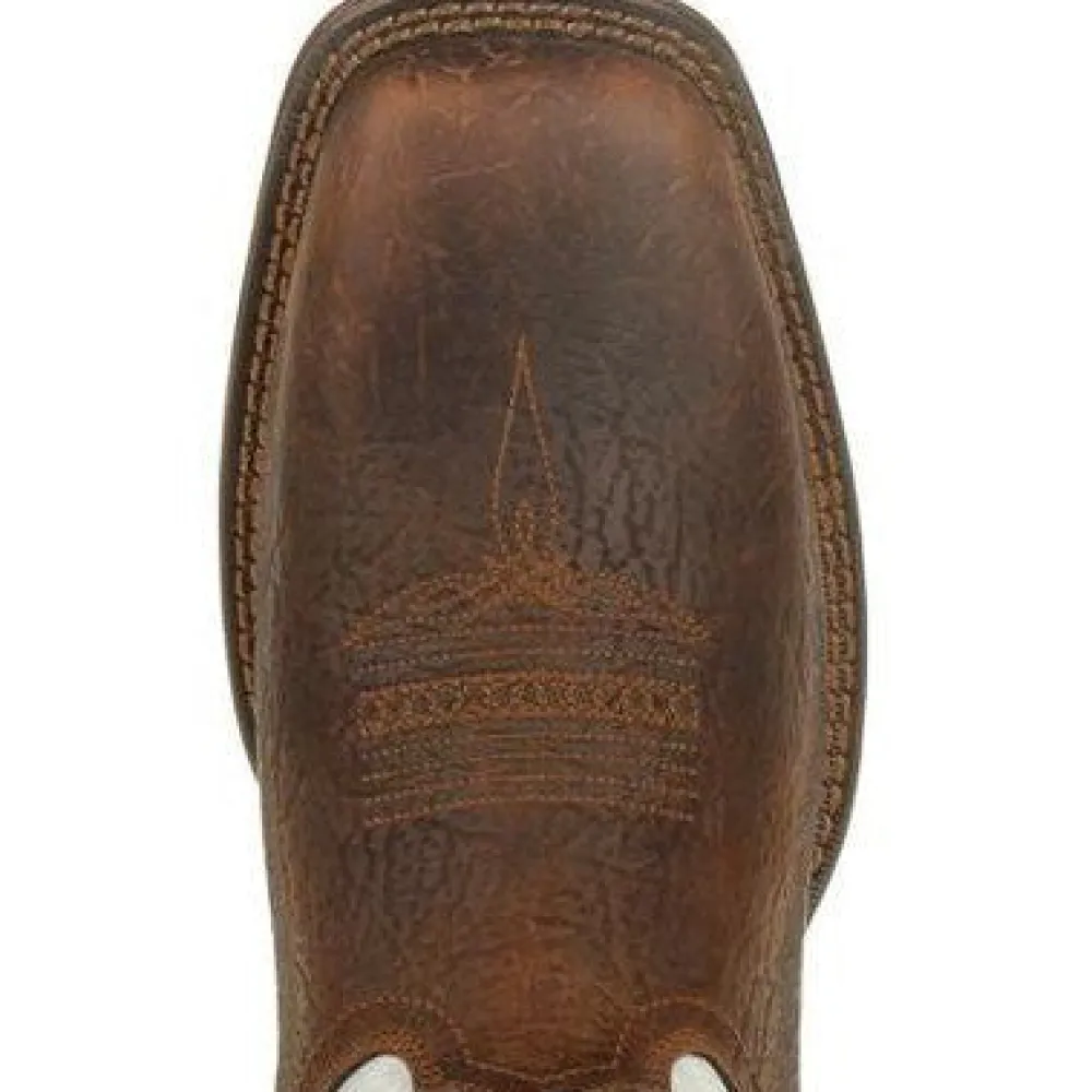 Durango Men's Rebel 12" Soft Toe Pull-On Western Classic Boot- Brown- DDB0312