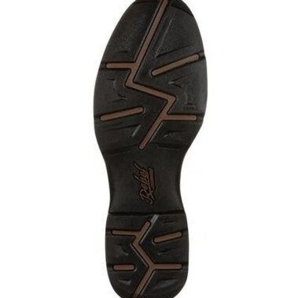 Women Durango Men's Rebel 12" Soft Toe Pull On Western Classic Boot- Chocolate- DB5464